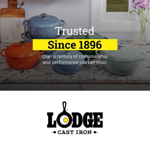 Lodge Essential Enamel Cast Iron Dutch Oven - Perfect for Bread Baking, Braising, Marinating & Slow Cooking - Features Moisture-Sealing Lid & Dual Handles - Kitchen Essentials - 6 Quarts - Desert Sage