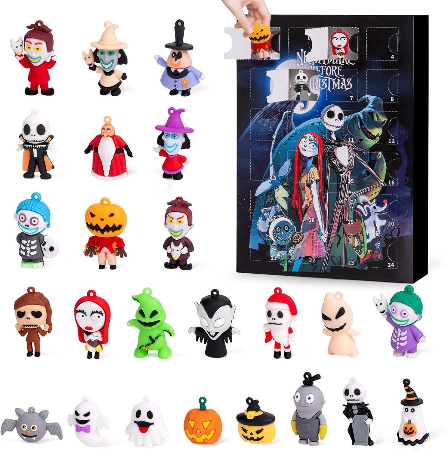 Skiennix Nightmare Advent Calendar - 24 Collectible Surprises for Kids & Adults | Halloween Countdown Fun