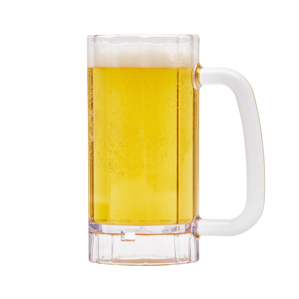 G.E.T. 00086-1-SAN-CL Shatter-Resistant Plastic Beer Mug / Stein, 16 Ounce, BPA Free (Set of 4)