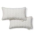 Martha Stewart Vineyard Vines Indoor Outdoor Decorative Lumbar Pillow 2-Pack Set, UV Fade Resistant, Water Repellent, Printed Garden Design, Warm Grey, 11"x18"