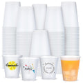 Jingmore 300 Pcs 12 oz Clear Frosted Plastic Cups Bulk for Wedding Stadium Blank Plastic Drinking Frosted Cups Disposable Party Tumblers for Wedding Painting Stadium Events Marketing (White)