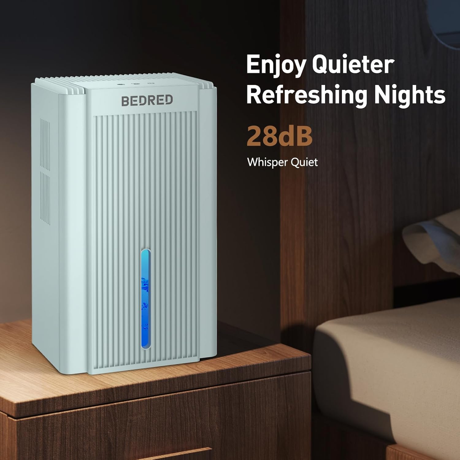Skiennix 95OZ Dehumidifier for Home - Quiet Operation with Auto Shut Off & 7 Color Ambient Light | Ideal for 1000 Sq.Ft Spaces (Pale Turquoise)