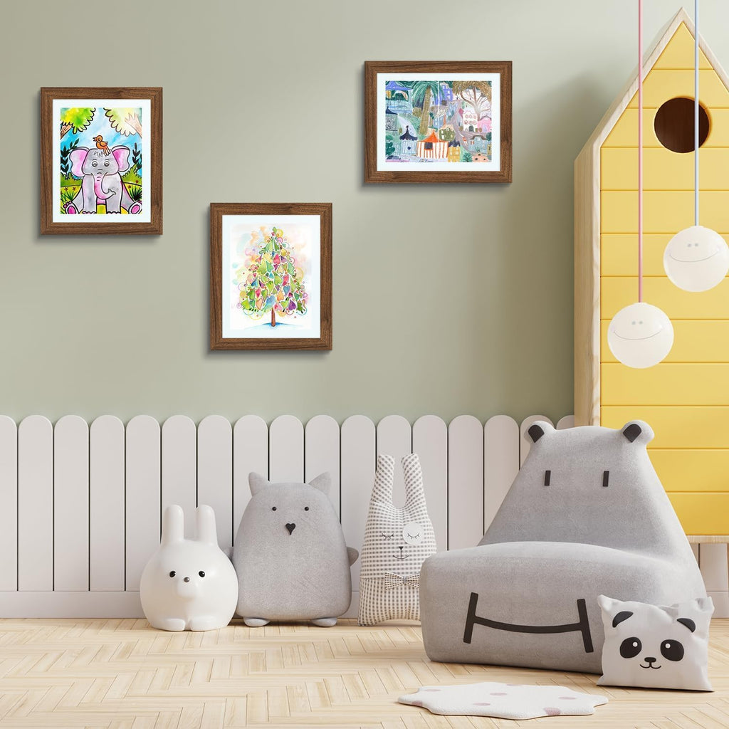 Golden State Art, 10x12.5 Kids Art Frames, Front-Opening Picture Frame Great for Kids Drawings, Artworks, Children Art Projects, Schoolwork, Home or Office (Ecru, Set of 4)