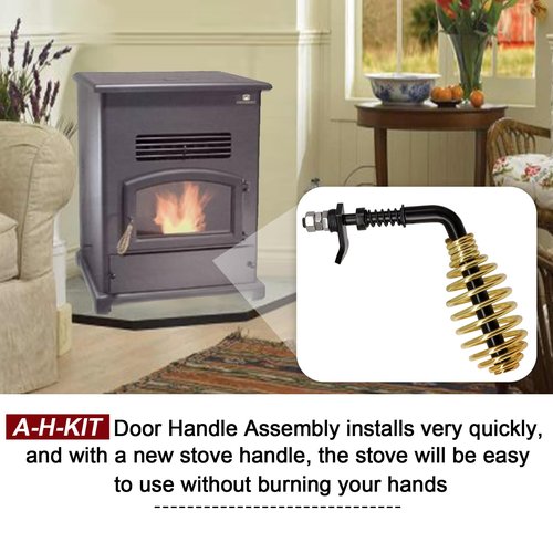 Hiorucet A-H-KIT Door Handle Assembly Compatible with Breckwell Pellet Stoves P1000 Big E, P22 Maverick, P22I Maverick Insert, P23 Sonora, P26 Cadet, P32i Cadet, Replacement Part Number A-H-KIT