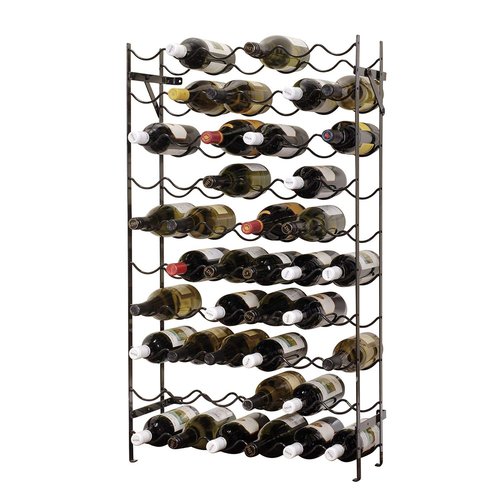 Oenophilia Alexander Wine Rack - 60 Bottle, Sturdy Metal Construction, Wobble-Free, Extra Large Standing and Wall Mount Wine Holder Storage, Measures 39.5" H x 22.5" W x 8" D