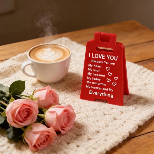3D Mini Sign Valentine's Decoration Anniversary Present, Romantic Red A Little Sign To Say I Love You Sign Plaque Perfect Gifts for Her Wife Girlfriend Valentines Anniversary Wedding