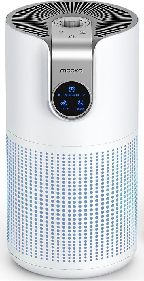 MOOKA HEPA Air Purifier - Large Room Coverage Up to 1500ft² | Quiet 15dB with Aromatherapy for Pets & Allergens