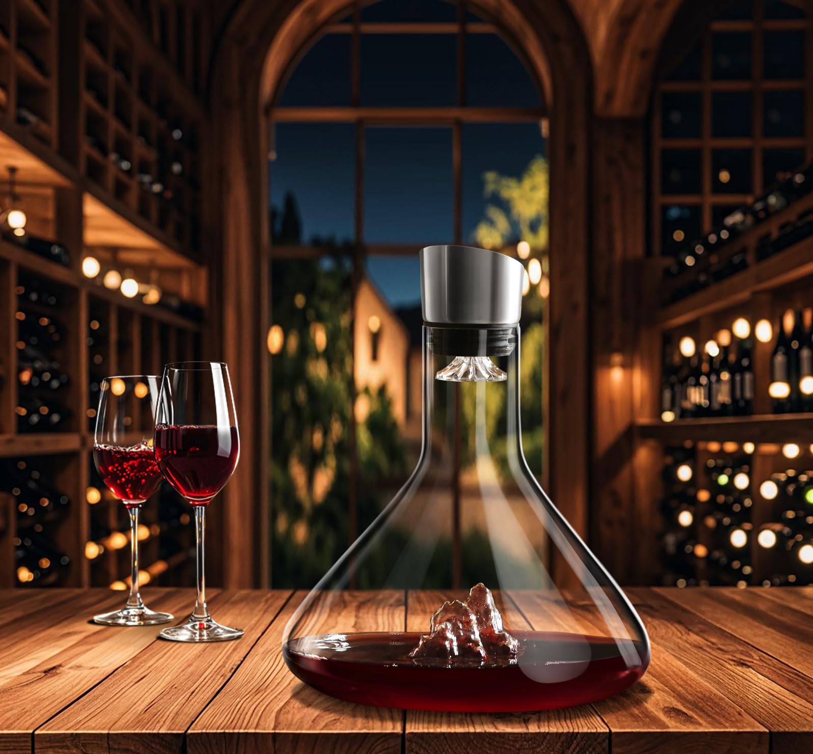 Wine Decanter, Decanter Crystal Clear Wine Decanter with Aerator