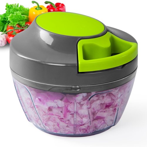 Manual Food Processor Vegetable Chopper, Portable Hand Pull String Garlic Mincer Onion Cutter for Veggies, Ginger, Fruits, Nuts, Herbs, etc.,500ml
