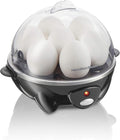 Hamilton Beach 3-in-1 Electric Egg Cooker - Hard Boiled, Poached & Omelet Maker, 7 Egg Capacity, Black