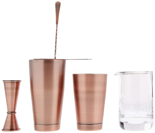 Barfly Essential Deluxe Mixing Cocktail Kit, Antique Copper (M37131ACP)