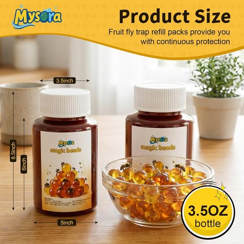 Fruit Fly Trap Refill Beads by [Brand Name] - Non-Toxic 100g Solid Beads for Indoor Use | Effective Kitchen Bait