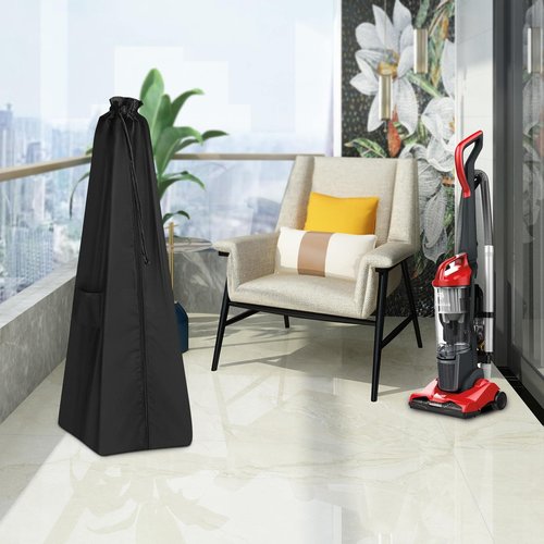 MUTUSHI Upright Vacuum Cleaner Storage Bag Household Sweeper Cleaner Protective Dust Bag Stand Vacuum Cleaner Pouch 15" L x 15" W x 48.5" H Black Only Cover