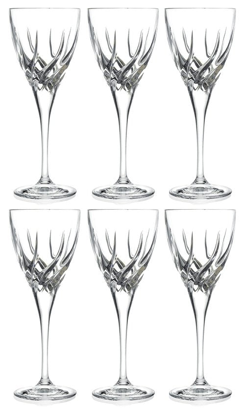 Barski Wine Glass - Goblet - Red Wine - White Wine - Water Glass - Stemmed Glasses - Set of 6 Goblets - Crystal like Glass - 8.3 oz. Beautifully - Cut Crystal - Designed Made in Europe
