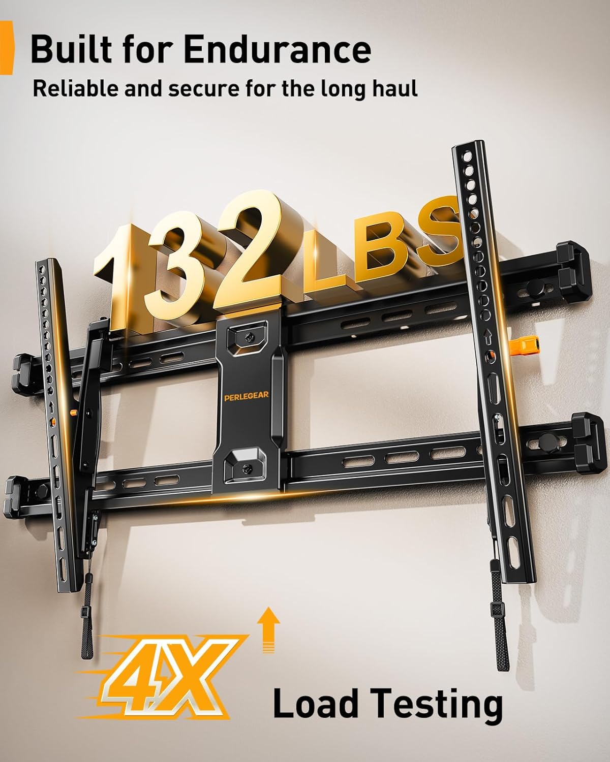 Perlegear Full Motion TV Wall Mount - Fits 42-85 Inch TVs Up to 132 lbs | Tilting Design with Leveling Adjustment