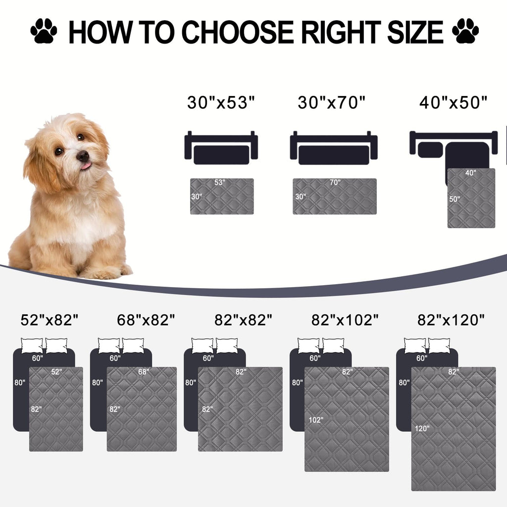 Smiry Reversible Waterproof Couch Covers for Sofa, Washable Dogs Pet Couch Covers for 3 Cushion Sofa Pet Friendly, Water Resistant Furniture Protector Slipcover, Geometric (30"x70", Grey/Dark Grey)