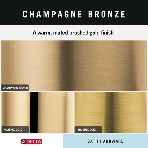 Delta Dryden (1-Pack) Hand Towel Holder Champagne Bronze Towel Racks for Bathroom Wall Square Towel Ring Holder for Bath Towel Hanger for Kitchen, Bathroom Accessories 75146-CZ