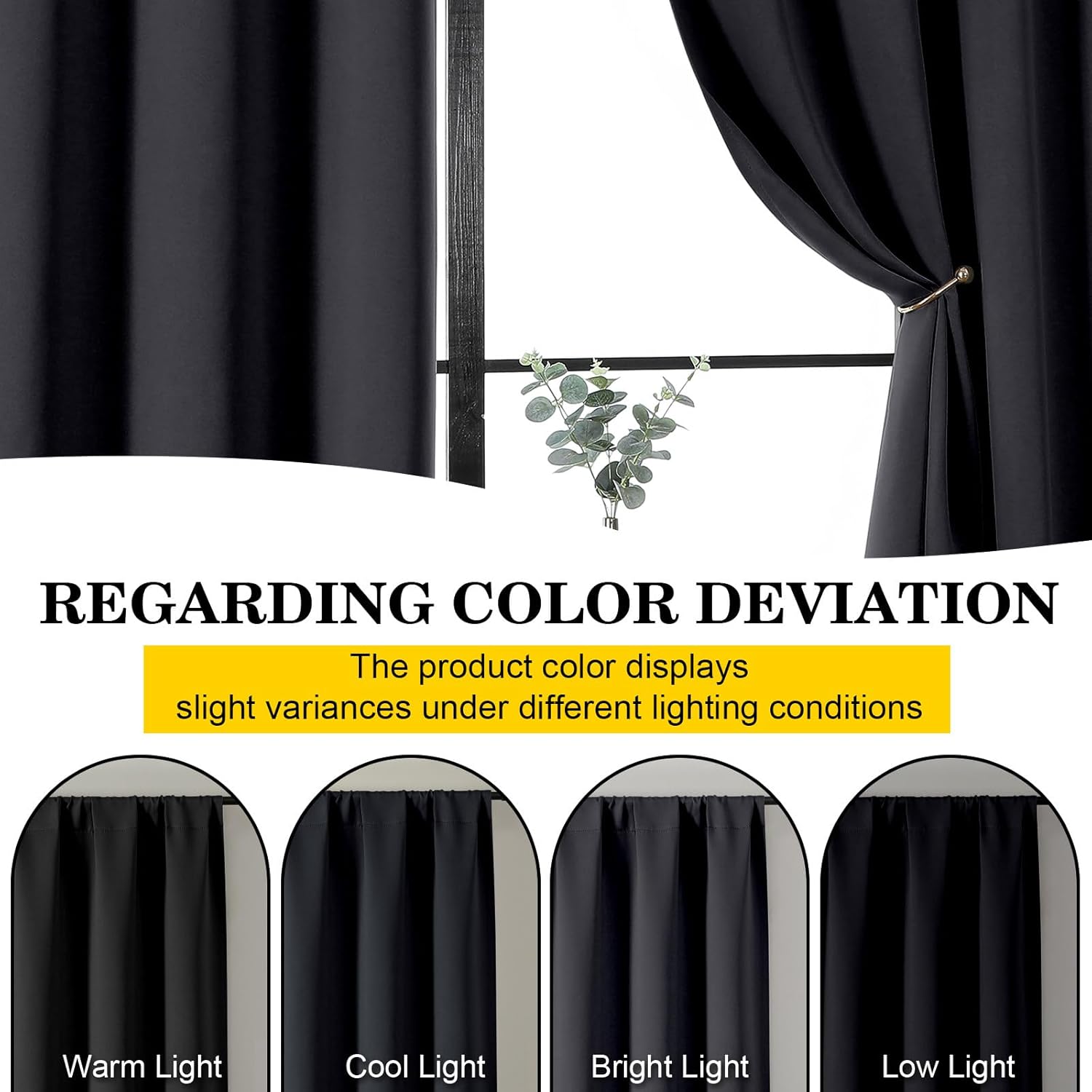 Skiennix Blackout Curtains - Soft Thermal Insulated Room Darkening Window Treatments | 63" Length, 2 Panels Set