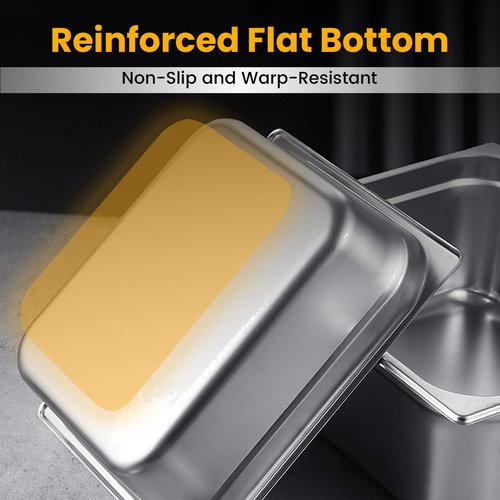 Aplancee Full Size Hotel Pans 6 Inch Deep Stainless Steel Food Pan - Anti-Jam 6 Pack Steam Table Pan Set for Catering, Buffet Use, Kitchen Prep