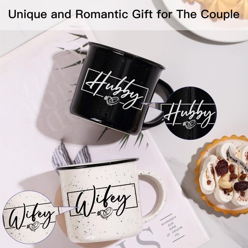 JOVGANK Wedding Gifts for Couples 2026, Wifey Hubby Mugs Set of 2 Coffee Mug 10 Ounce, Bridal Shower Gift, Mr and Mrs Coffee Mug Set, Couples Gift for Bride Groom, Valentine's Day Gifts