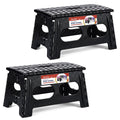 ACSTEP Foldable Step Stool for Kids and Adults,15-Inch Extra Wide 9-Inch Height (2 Pack) More Safe and Comfortable Holds Up to 300 lbs Folding Step Stool for Bathroom, Garden, Kitchen（Black）