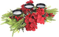 LemonRoad Christmas Table Centerpiece - 24 Inch Artificial Hydrangea Candelabrum with Candle Holders, Pine Needles & Berries