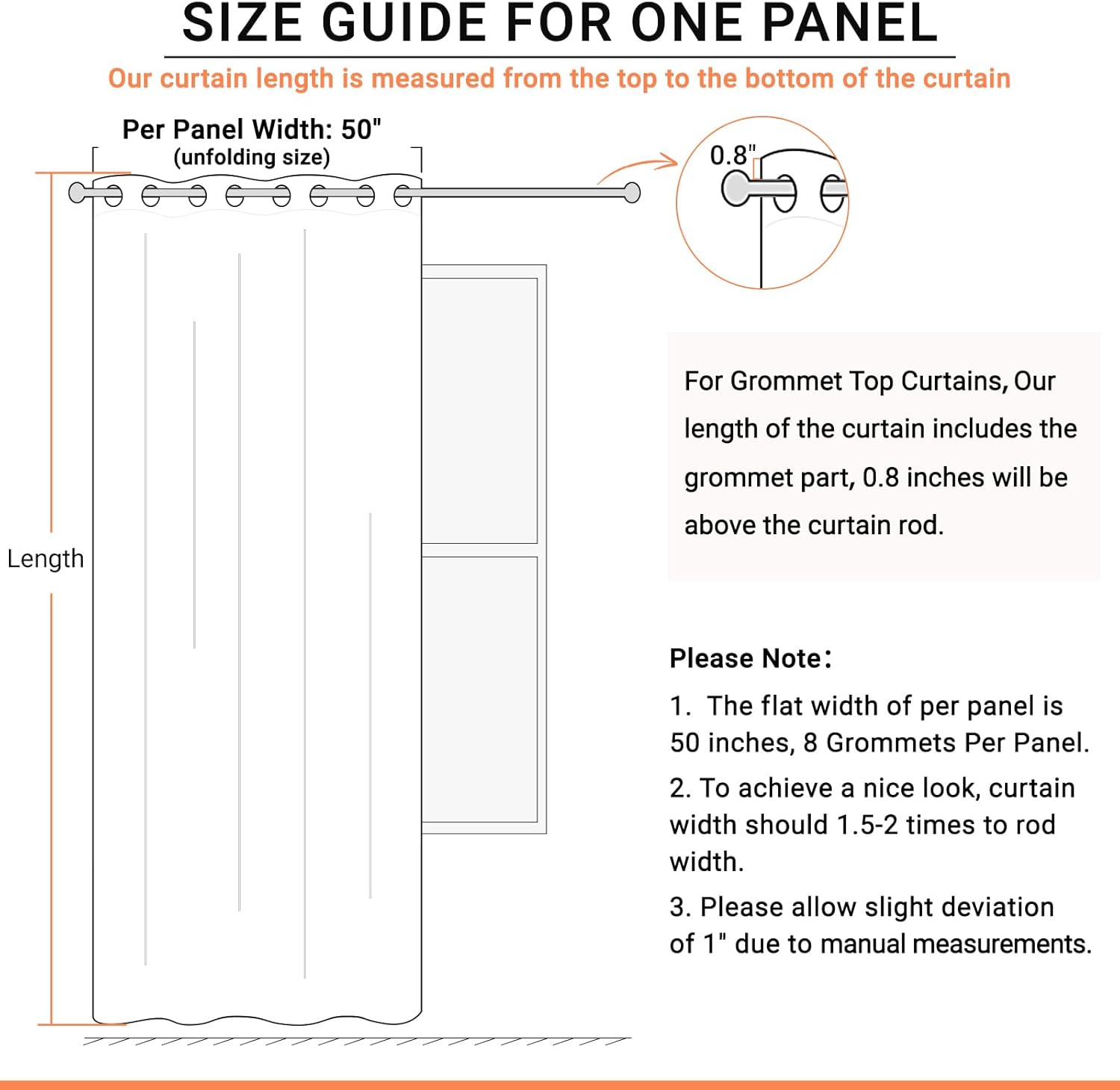Skiennix 100% Blackout Sliding Door Curtains - Extra Wide Grommet Drapes, 50”W x 63”L, Beige