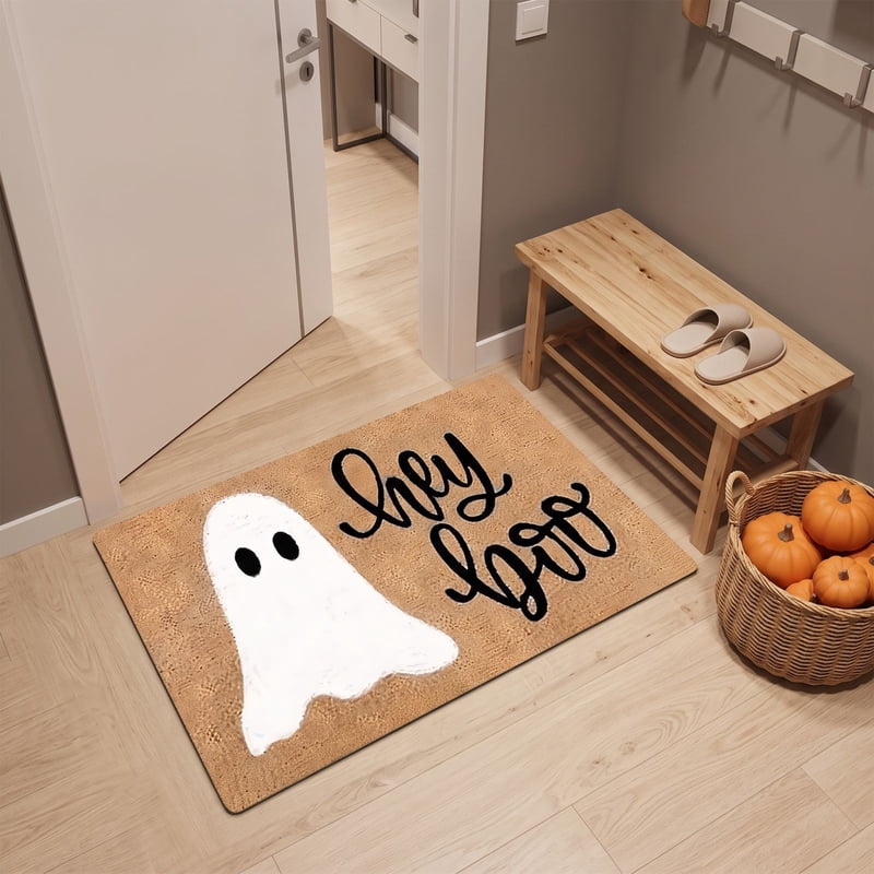 Halloween Ghost Door Mat Skidproof Washable Indoor Outdoor Entryway Rug - 15.75x23.6in - MPOISVA - Living Room Variant
