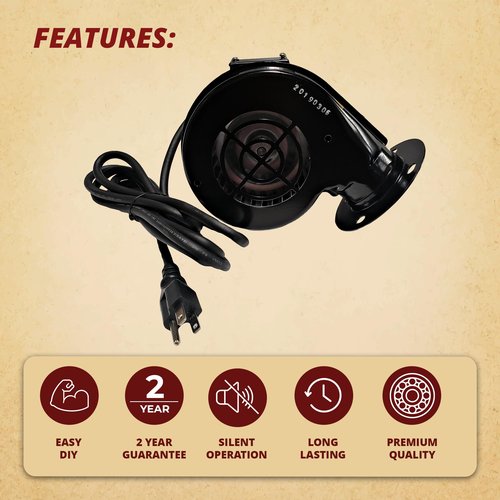 Englander AC-16 Wood Stove Convection Room Fan Blower Motor for 10-CDV, 12-FP, 13-NC, 13-NCI, 15-SSW01, 15-SSW02, 17-VL, 18-MH, 18-TR, 24-ACD, 24-ICD, 24-JC, 27-C2000, 27-C3000, 30-NC & More
