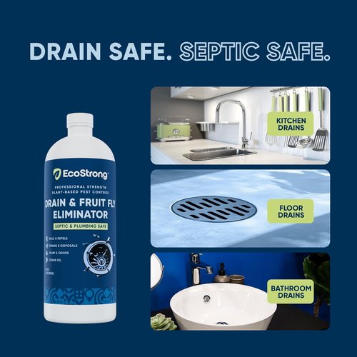 Fruit Fly Drain Treatment - Effective Drain Fly Eliminator for Gnats & Sewer Flies | 32 Fl Oz