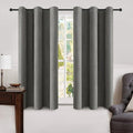 MIULEE Linen Blackout Curtains - 100% Room Darkening Thermal Insulated Grommet Panels | Dark Grey, 42"x63" (2 PCs)