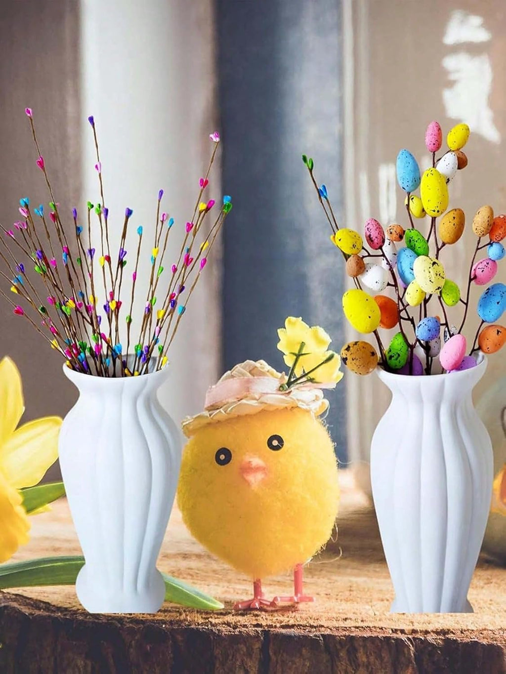 Skiennix 13PCS Artificial Easter Spray Vines - Pastel Eggs & Berries for Spring Decor