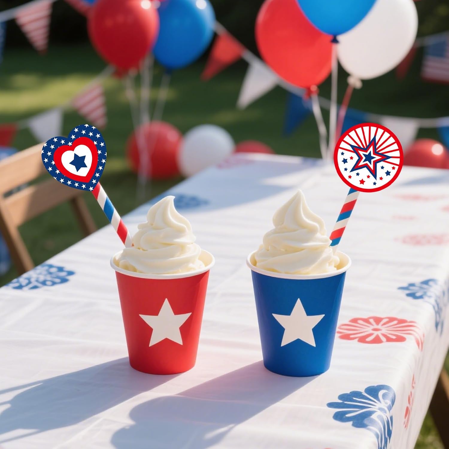 Skiennix 450Pcs Patriotic Independence Day Stickers - 1.5 Inch Red, White & Blue for DIY Decor