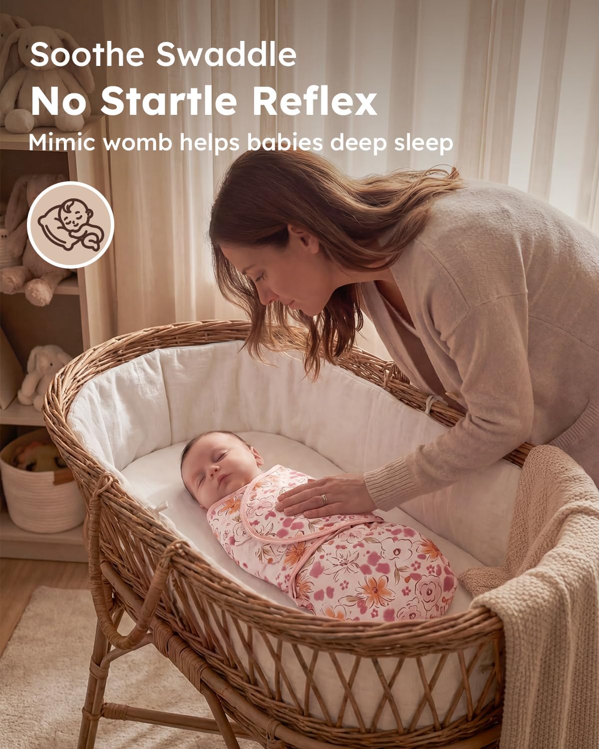 Yoofoss Baby Swaddle Sack - 100% Organic Cotton, Adjustable Design with 2 Zippers | Soft & Breathable for Newborns 0-3 Months