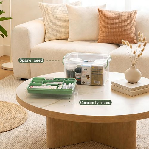 3-Piece Clear Medicine Organizer - Portable Medical Storage Box with Pill Cases & Removable Tray