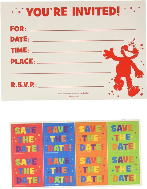 Sesame Street "Elmo Turns One" Postcard Invitation. 8ct, Multicolor, 4 1/4" x 6 1/4" (491835)