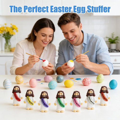 Little Jesus Figurines - 80Pcs Pocket Jesus Loves You | Tiny Figures for Church & Baptism Gifts