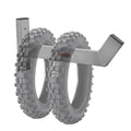 Extreme Max 5001.6627 Wall-Mount Dirt Bike Tire Hook – Aluminum Tire Holder for Garage, Shop & Enclosed Race Trailers – Silver