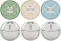 PandaEar Stainless Steel Baby Suction Plates - Non-Slip Divided Toddler Feeding Set | 3 Pack (Blue/Green/Brown)