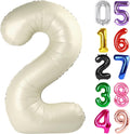 Number 2 Balloon - 40 Inch Cream Birthday Decoration for Toddlers | Sparkling 2nd Birthday Party Decor