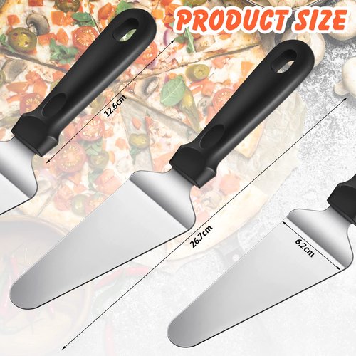 40 Pcs Pizza Spatula Pie Server Stainless Steel Cake Serving Spatula Non Slip Easy to Grip Baking Triangular Spade Plastic Handle Shovel for Desserts Pizza Pie Cake Biscuit