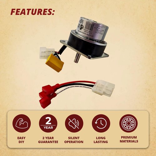 Quadrafire Auger Feed Motor Replacement - Fits CAB50 PS35 PS50 Castile Classic Bay Contour Mt Vernon E2 FS Santa Fe Trekker - Part 812-4421 812-4420 - 3 Year Warranty
