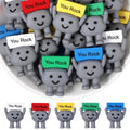 Gejoy 25 Pcs Mini Rubber You Rock Toys Positive Gifts You Rock Mini Miniature Figurines Decorations and Encouragement Birthday Motivational Gifts for Colleague Staff Teacher