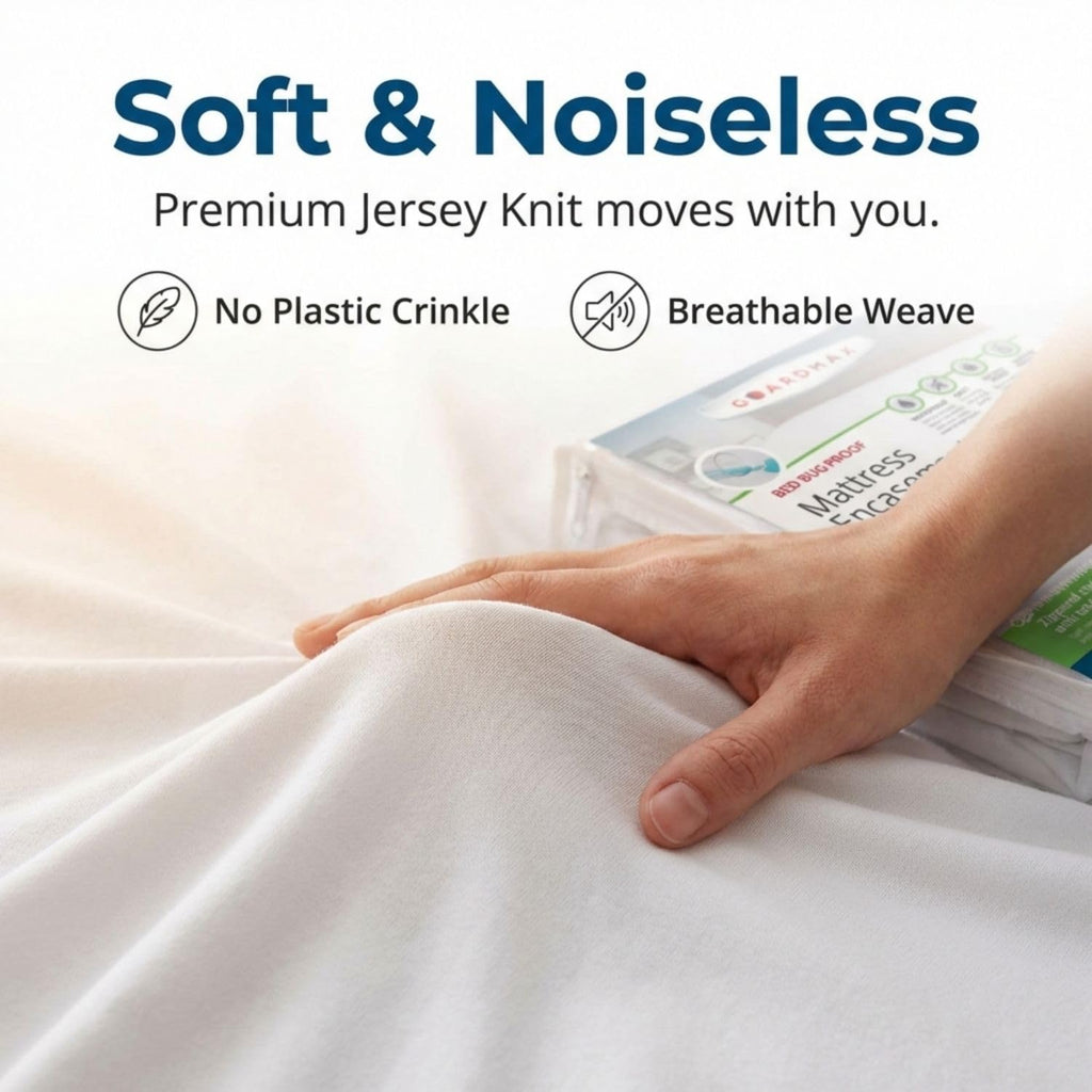 Guardmax California King Mattress Encasement with Zipper, Waterproof, Bed Bug Proof, and Dust Mite Proof Mattress Protector Bed up to 15" Deep, Zippered All Around Jersey Knitted Mattress Cover