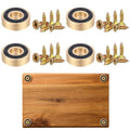 Yaocom 4 Pcs Brass Cutting Board Feet with Nonslip Pads 1. 18 x 0. 39 Inch Board Feet Legs with Silicone Rubber and Screws Kit for Kitchen Unfinished Cutting