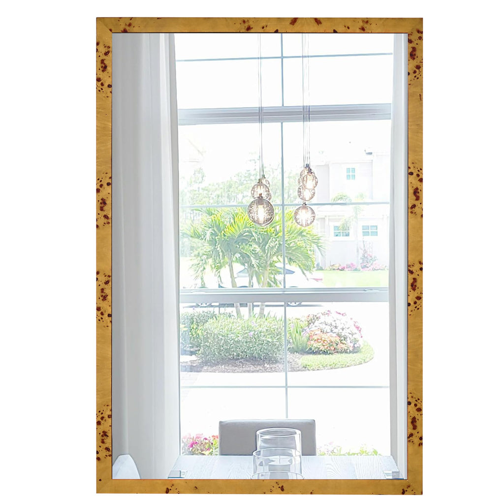 DUQIMO Wood Mirrors for Bathroom Over Sink 20x30 Inch, Rustic Wooden Framed Vanity Wall Mirror with Tempered Glass Farmhouse Bathroom & Entryway Decor