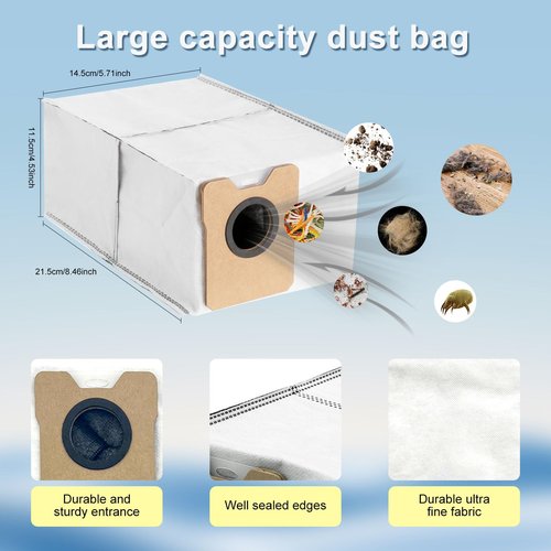 Yivy Replacement Parts for Eufy Omni C20 Vacuum, C20 Omni Accessory Set Include 2 Main Brushes/6 Side Brushes/4 HEPA Filters, 6 Dust Bags/8 Wipes Pads/1Cleaning Brush/1 Screwdriver 28PCS