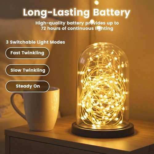 DomeStar 30-Pack Fairy Lights - 7Ft Waterproof Battery Operated LED String Lights for DIY Decor | Party & Valentine's Day