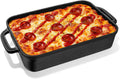 Cast Iron Detroit Pizza Pan - Pre-Seasoned 9x13 Inch Deep Baking Dish for Casserole & Lasagna