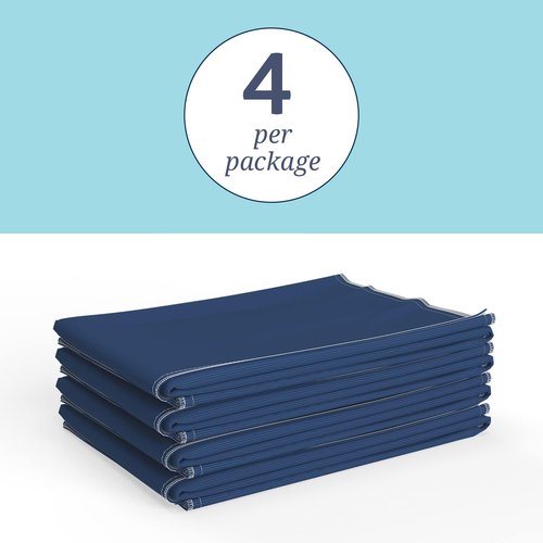 Medline Washable Bed Pads - Large 34 x 36 Inch Reusable Underpads for Incontinence | 4 Pack, Navy & Gray